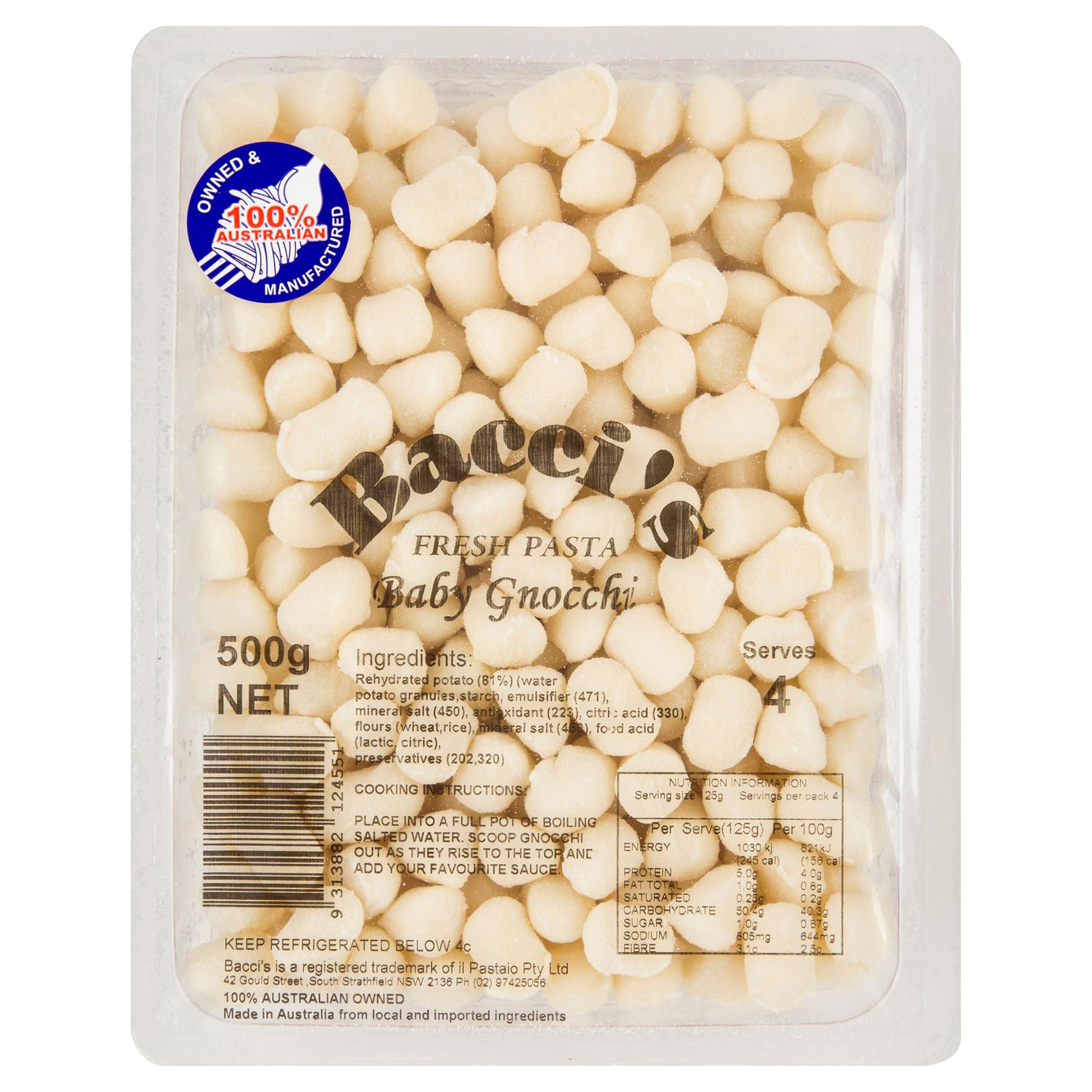 Baccis Baby Gnocchi 500g , Frdg3-Meals - HFM, Harris Farm Markets
