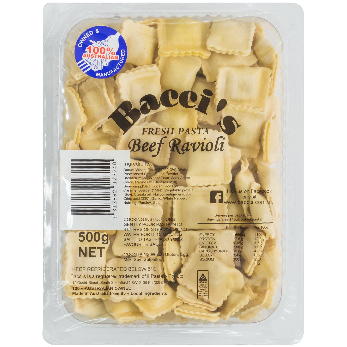 Bacci's Ravioli Beef | Harris Farm Online