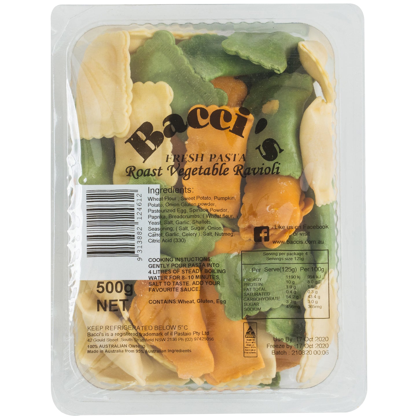 Baccis Fresh Pasta Vegetable Ravioli | Harris Farm Online