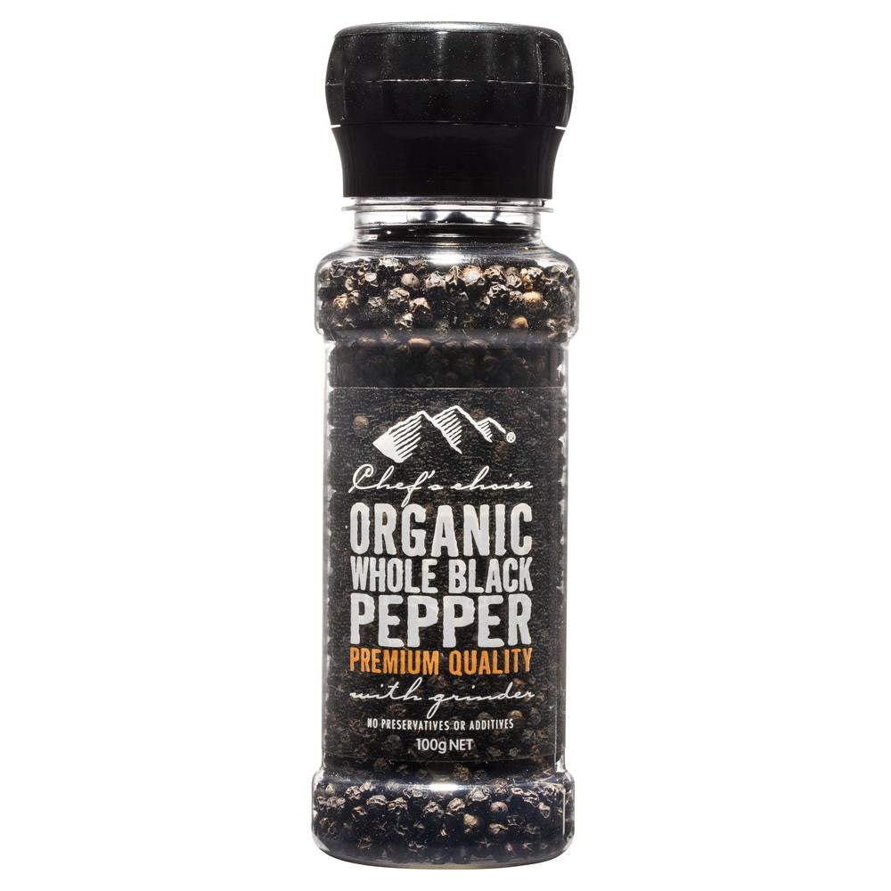 Chef's Choice Organic Whole Black Pepper Grinder | Harris Farm Online