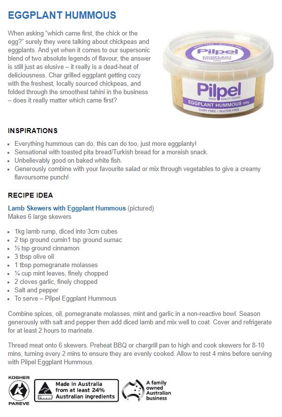 Pilpel Eggplant Hummous 200g