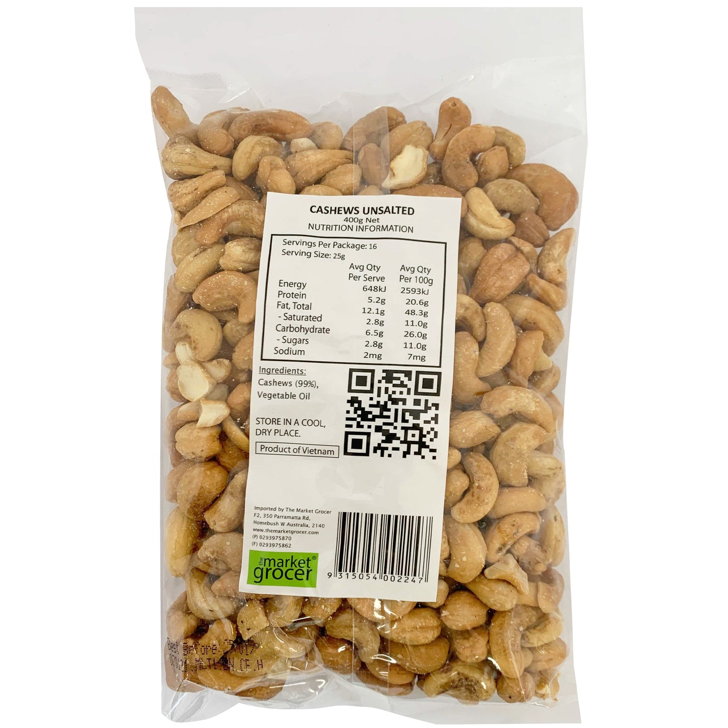 The Market Grocer Cashews Unsalted | Harris Farm Online