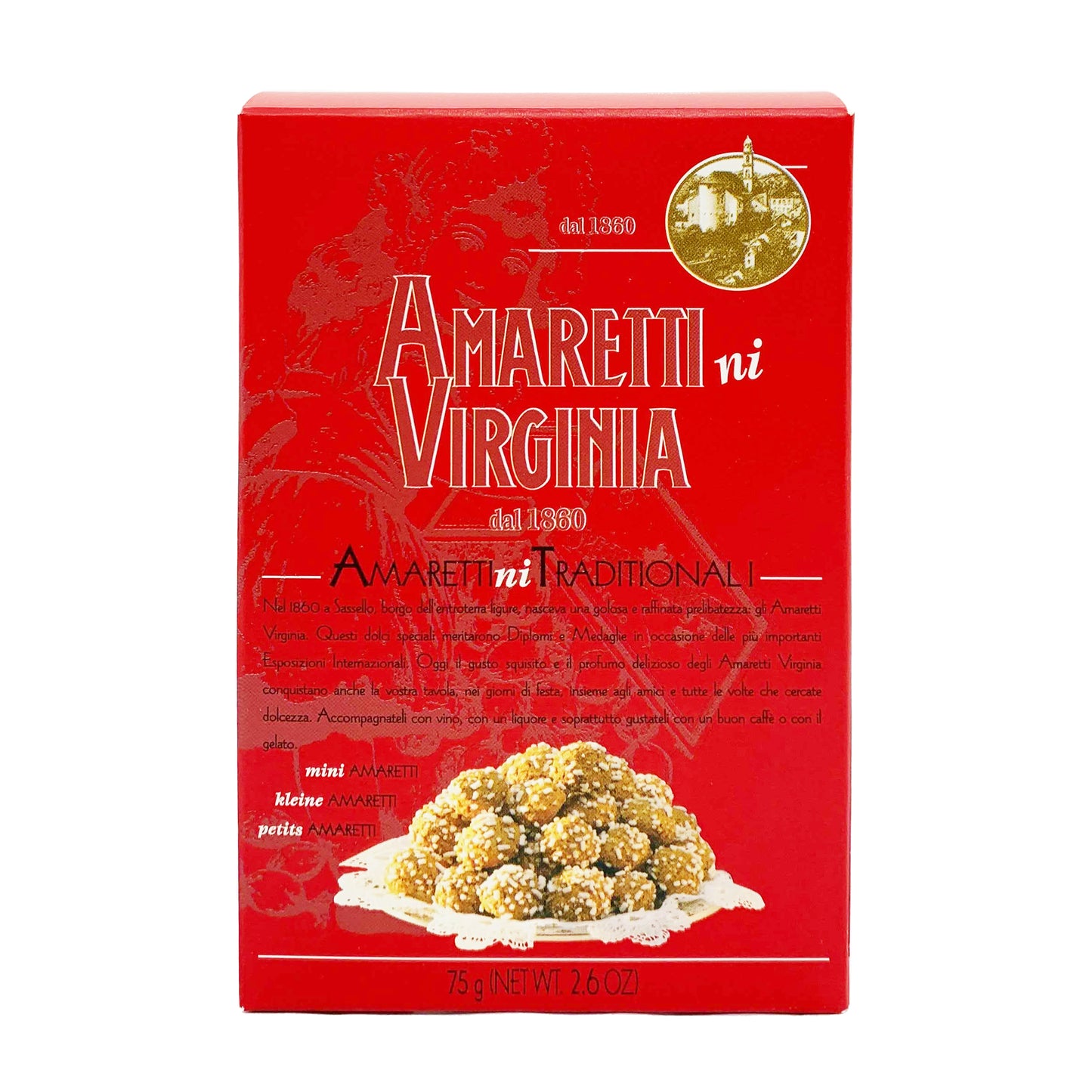 Amaretti Virginia Mini Crunchy Amaretti with Sugar Granules 75g