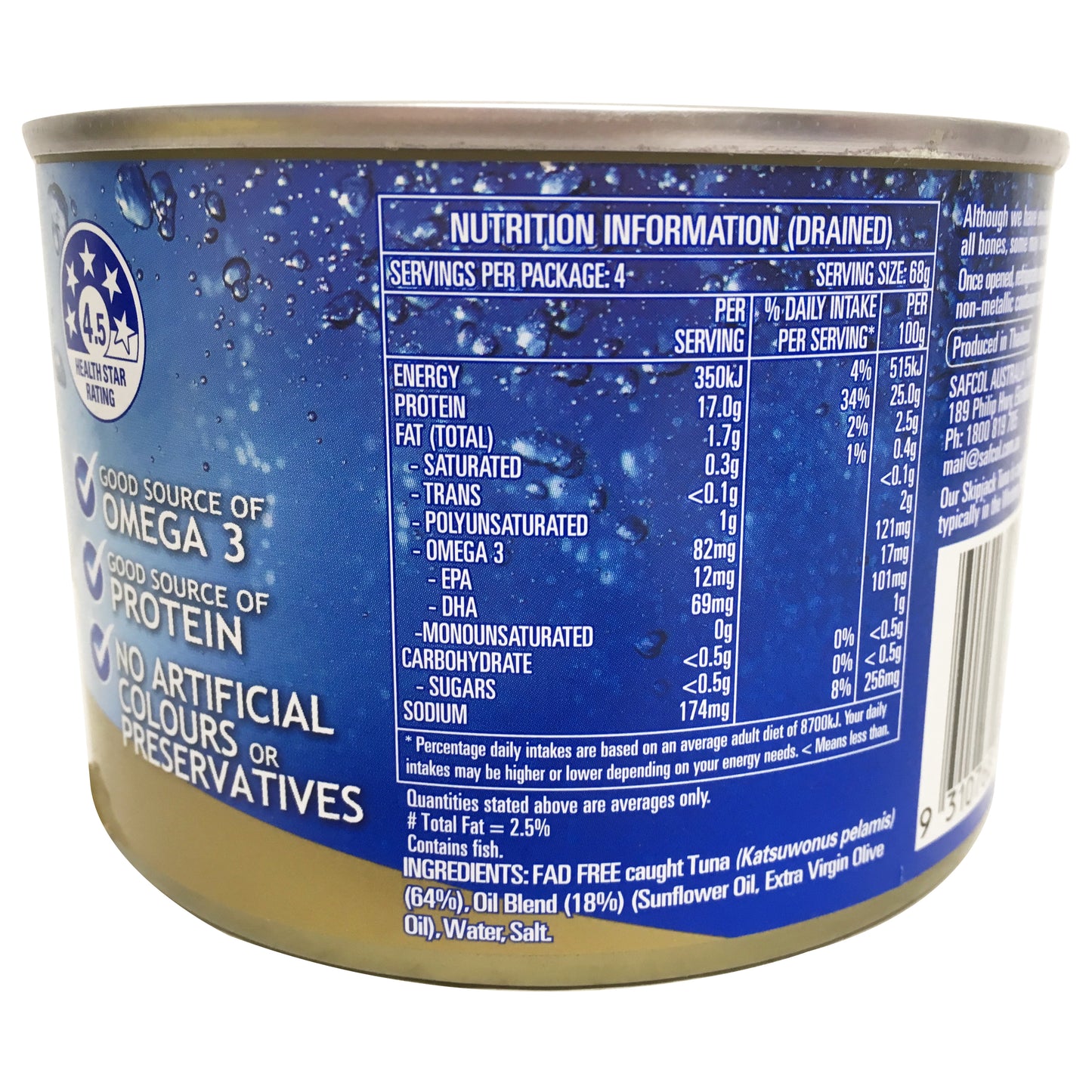 Safcol Tuna In Oil Italian Style 425g