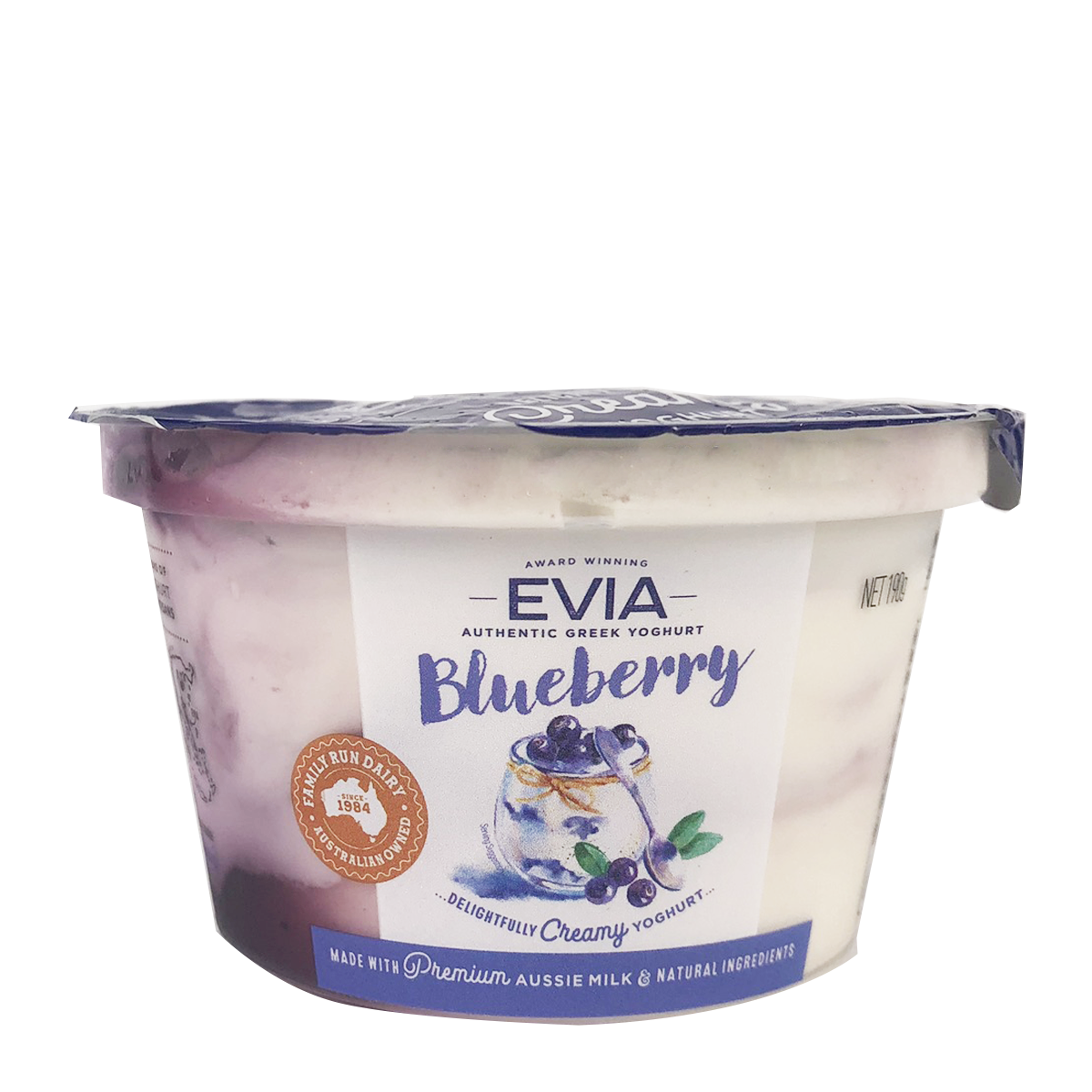 Evia Blueberry Greek Yoghurt Pods 190g