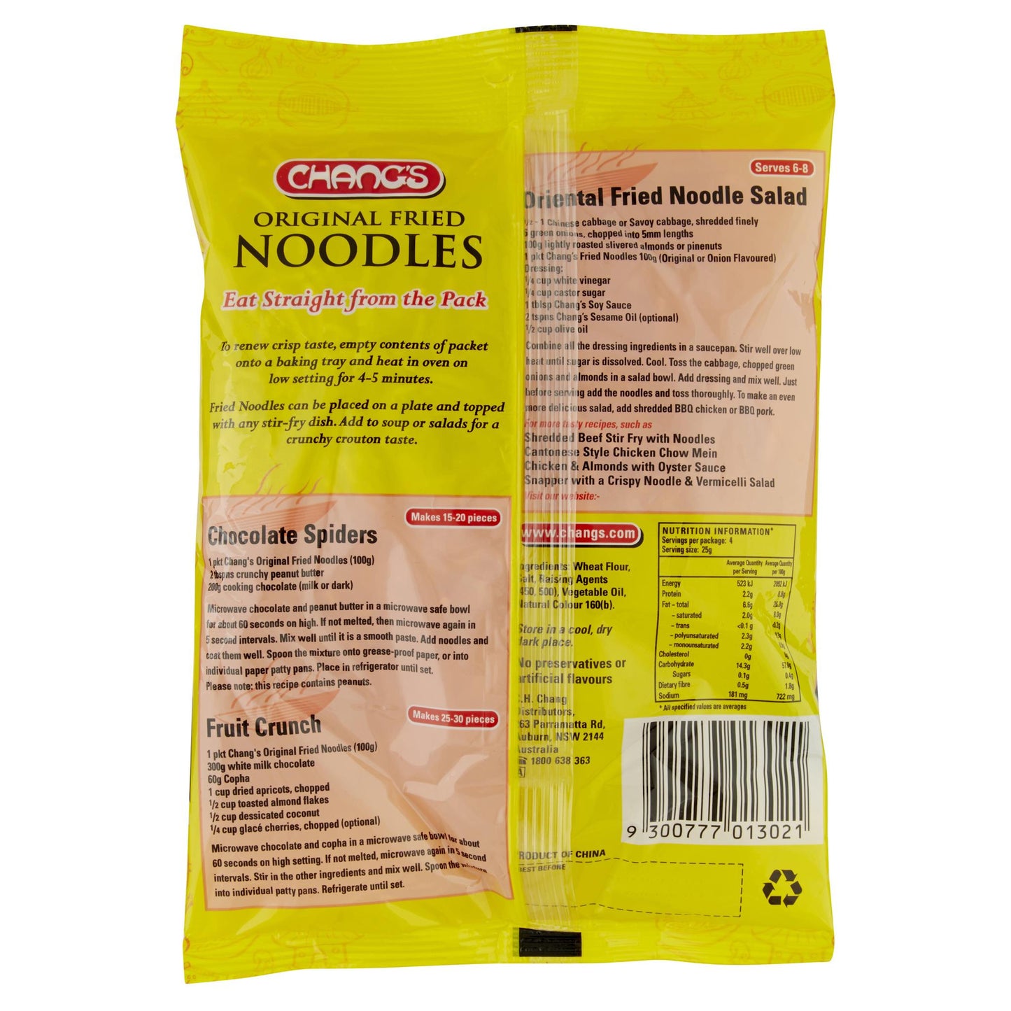 Changs Fried Plain Noodles 100g , Grocery-Asian - HFM, Harris Farm Markets
 - 2