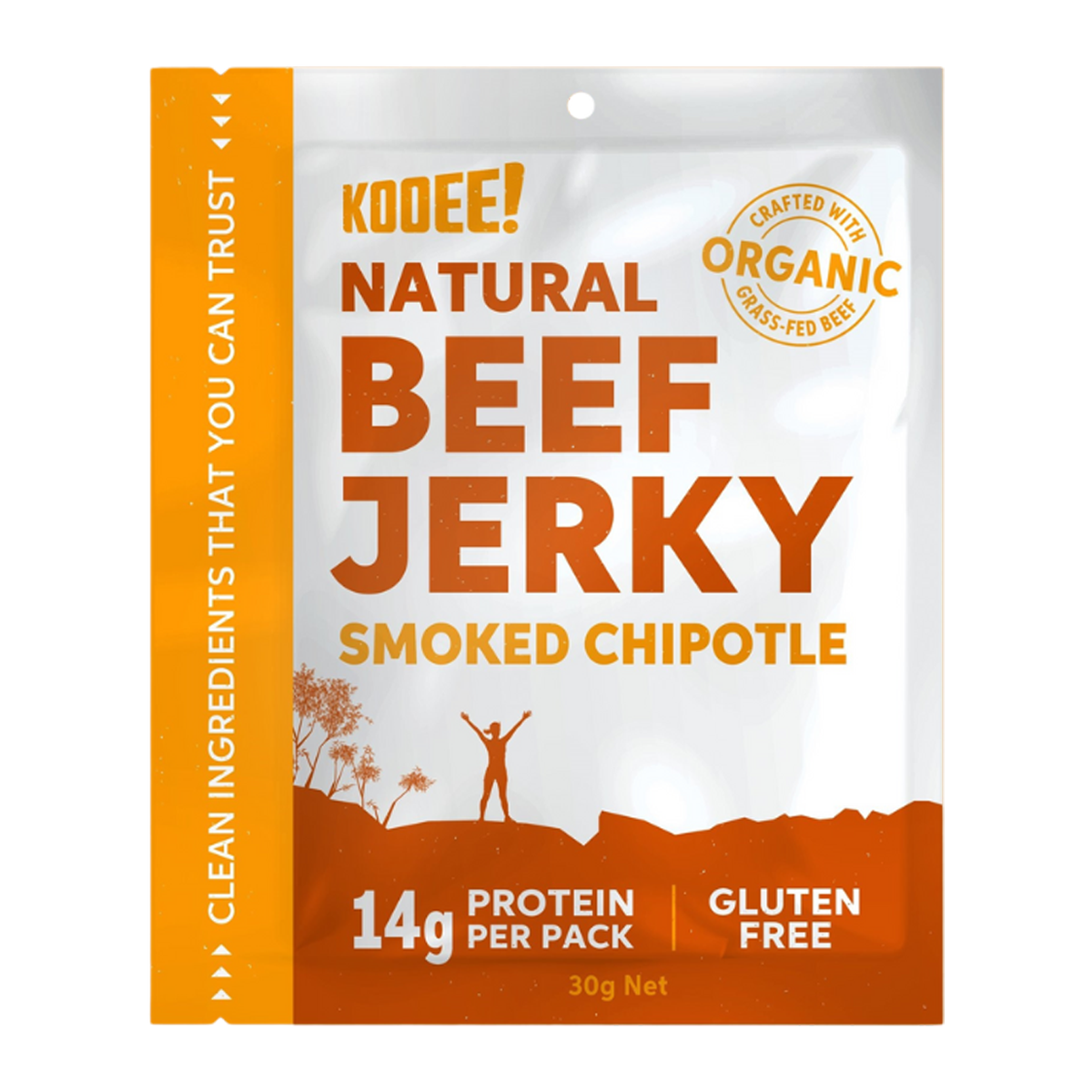 Kooee Grass Fed Beef Jerky Smoked Chipotle 30g