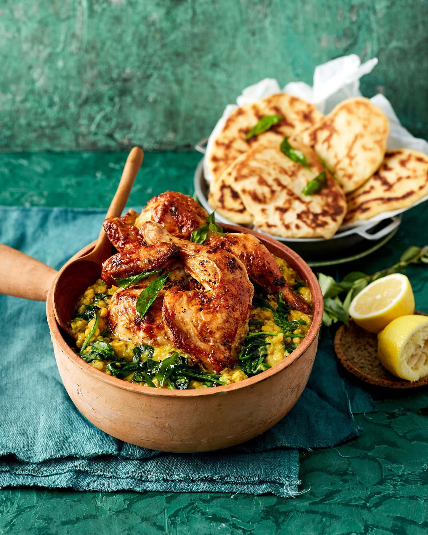 Lime and Spinach Dahl - with Oregano Grilled Chicken