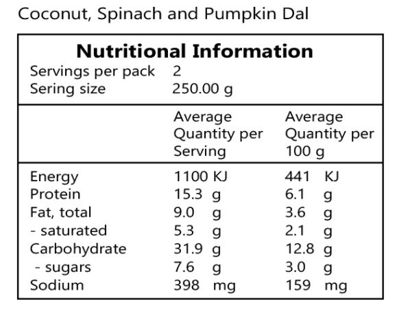 Shilu - Coconut, Spinach & Pumpkin Dal | Harris Farm Online