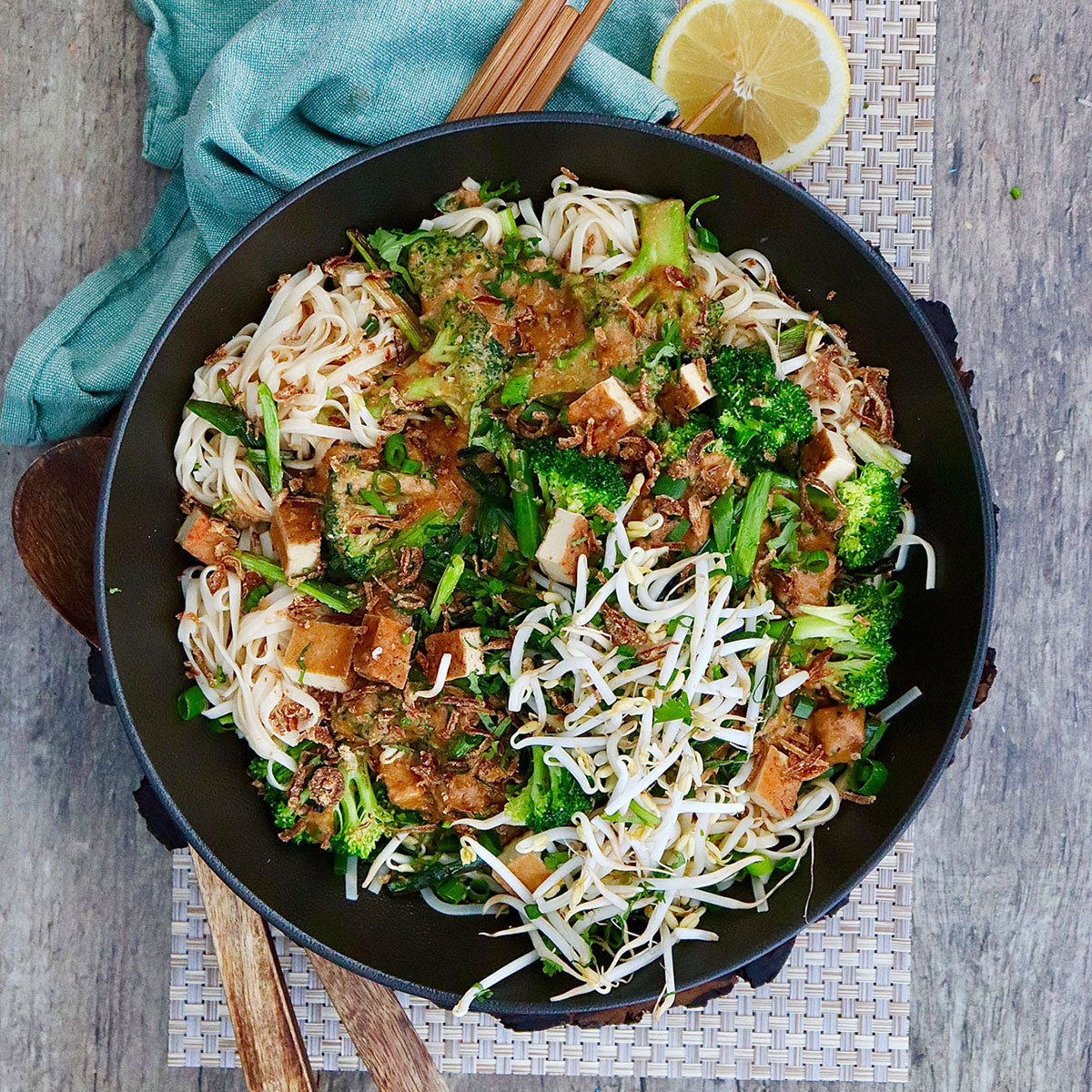 Seasonal Vegetable Rice Noodle Stir Fry - with Peanut Sauce  | Harris Farm Online