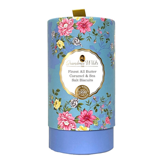 Grandma Wild Victorian Floral Biscuit Tube Blue 150g