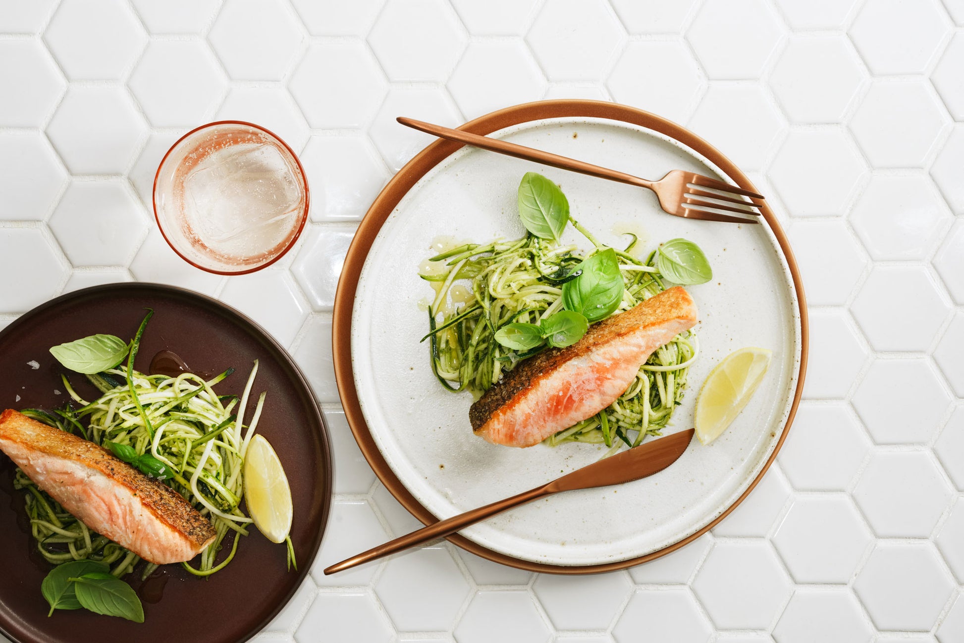 Salmon and Raw Zucchini Pesto Noodles | Harris Farm Online