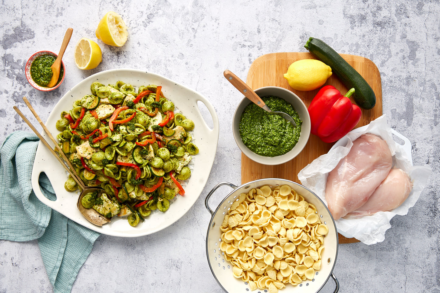 Chicken Pasta - with Pesto & Zucchini