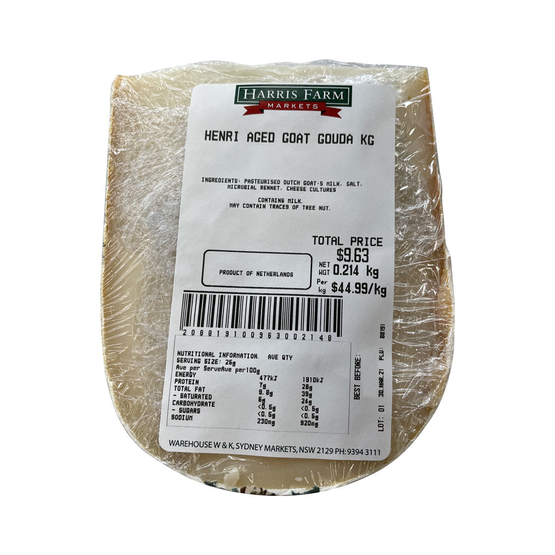 Henri Willig Aged Goat Gouda Cheese | Harris Farm Online