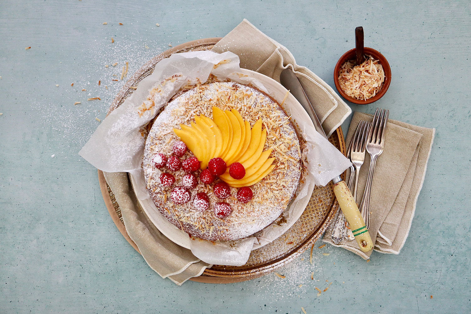 Mango, Raspberry and Coconut Sponge Cake | Harris Farm Online