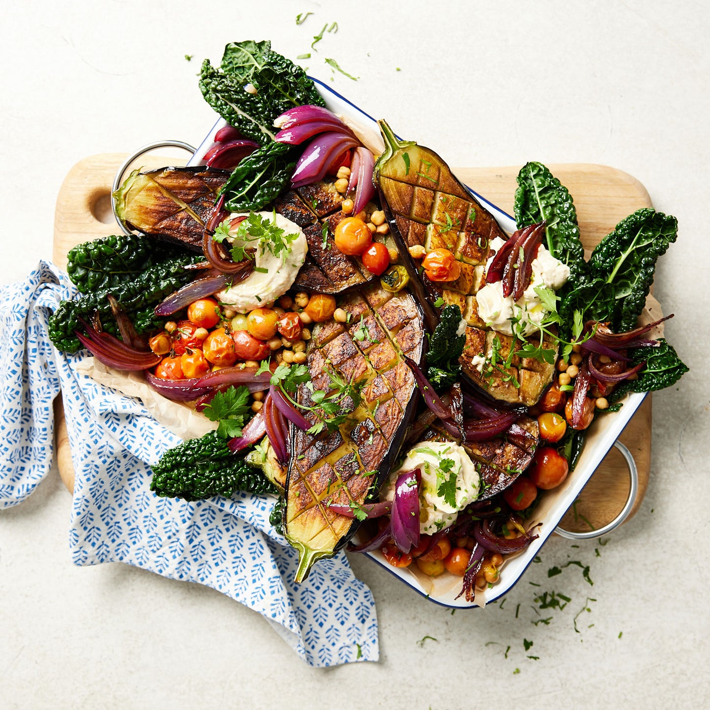 Roasted Eggplant - with Hummus Roasted Chickpeas and Tomato Salsa | Harris Farm Online