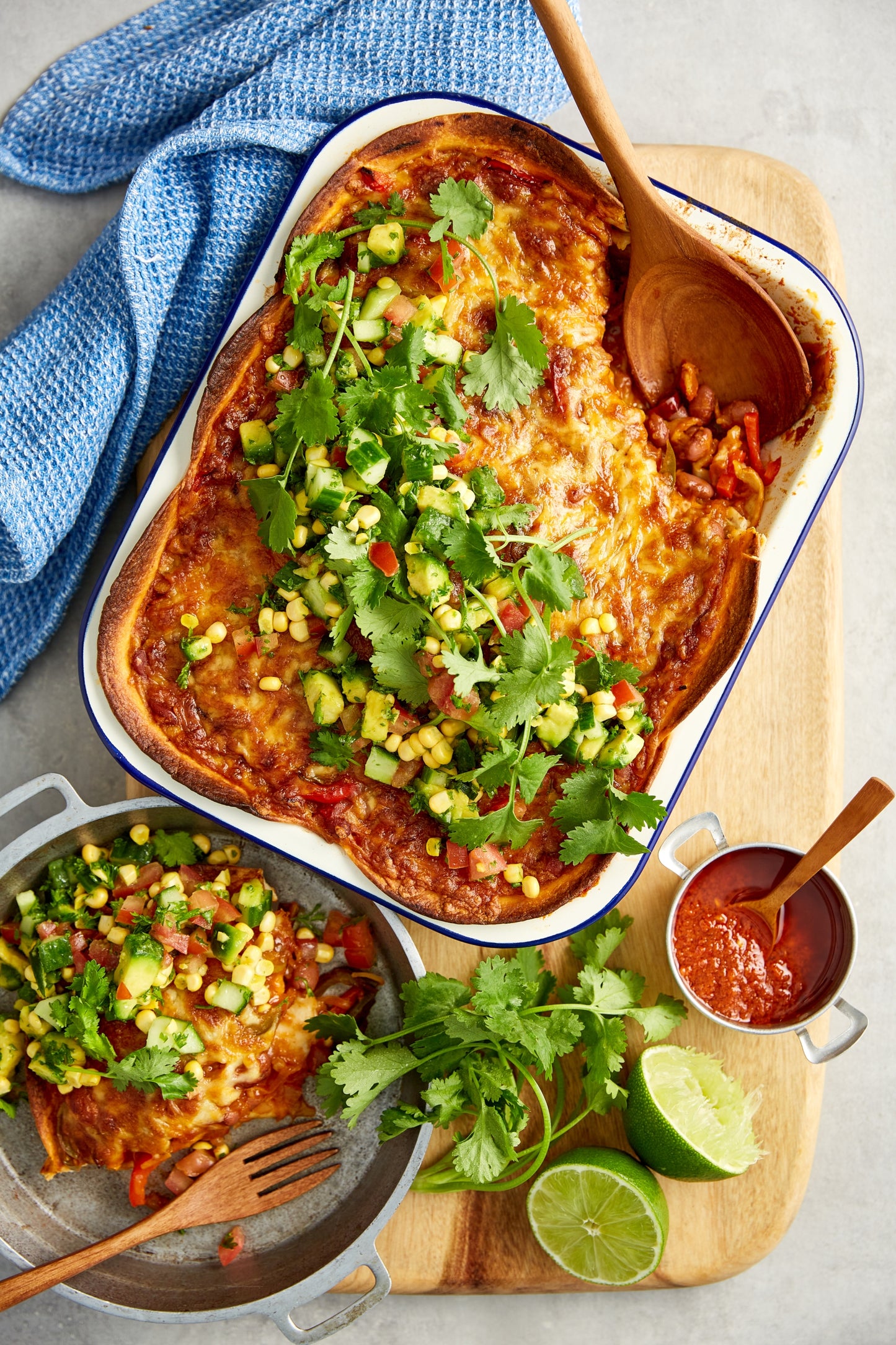 Mexican Tortilla Bake - with Avocado Corn Salsa