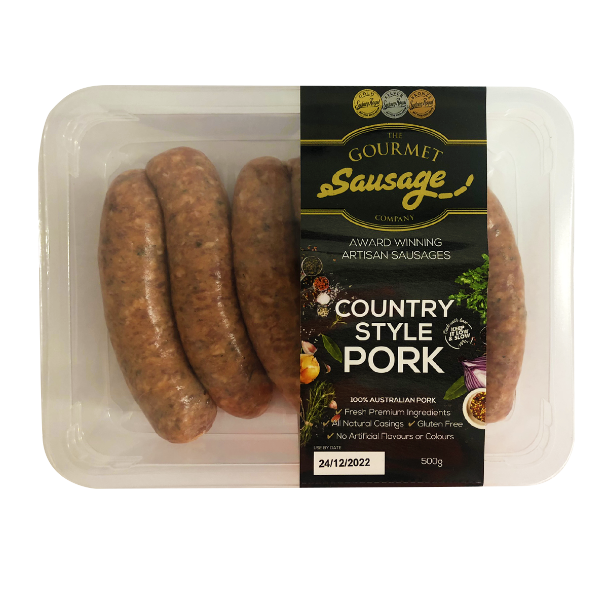 The Gourmet Sausage Country Style Pork Sausage 500g