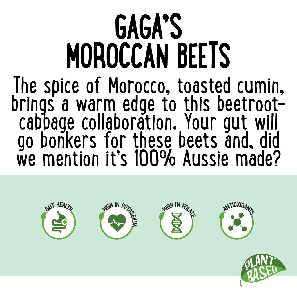 Gaga's Organic Powerkraut Moroccan Beets 450g