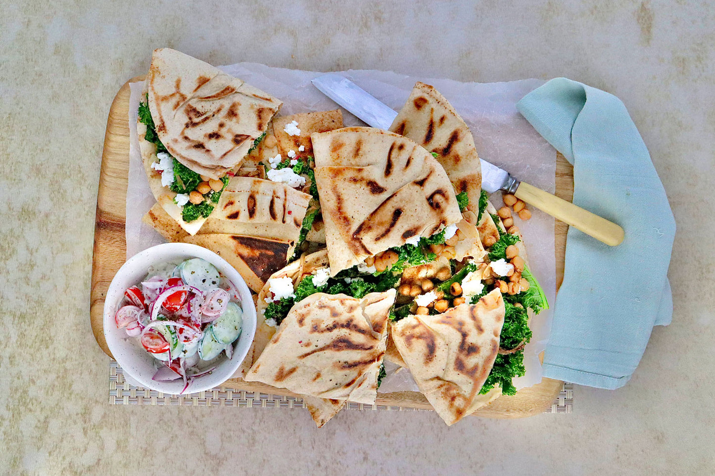 Feta Kale and Chickpea Pockets