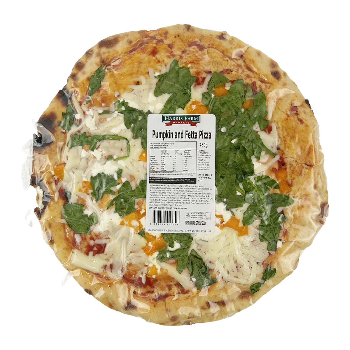 Harris Farm Pizza Pumpkin and Fetta 450g