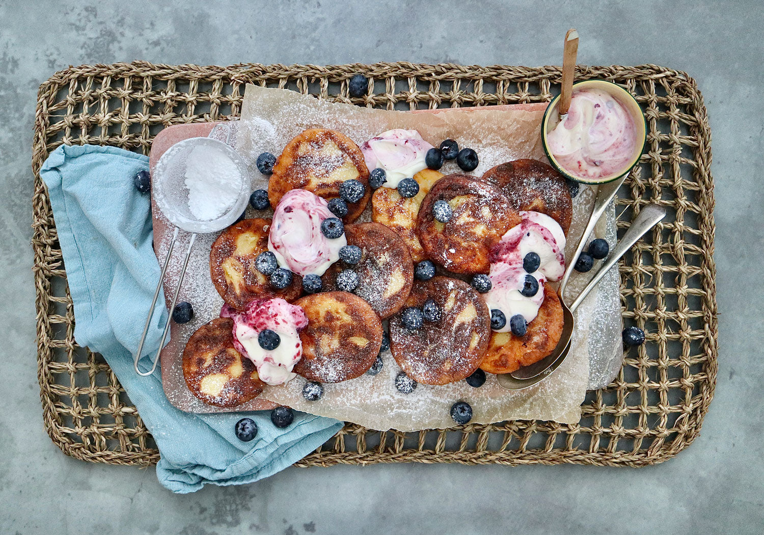 Ukrainian Cheese Pancakes and Mixed Berry Yoghurt - Syrniki | Harris Farm Online