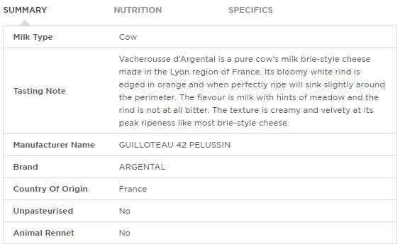 Washed Rind - Vacherousse d’Argental French - Argental | Harris Farm Online