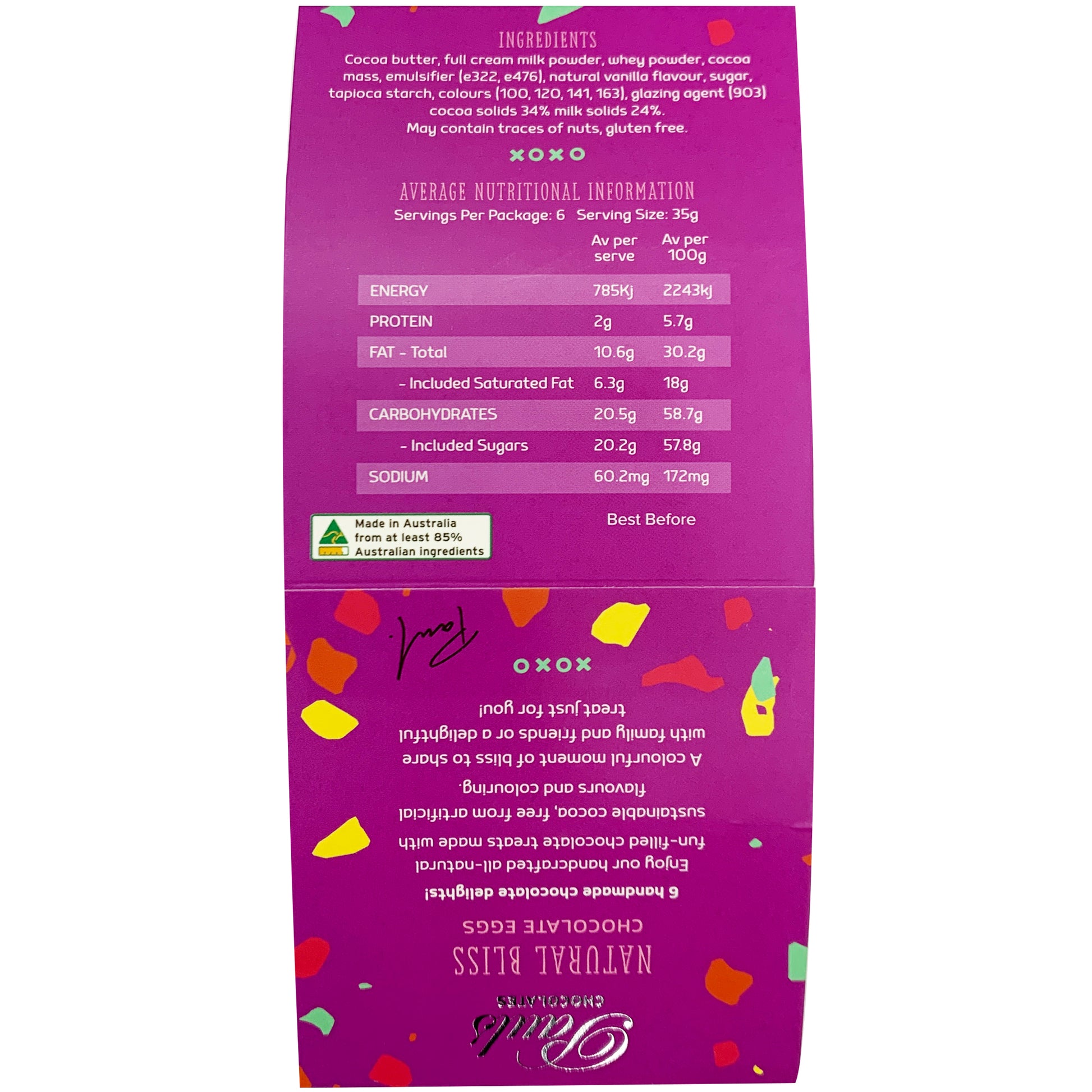 Pauls Chocolates Natural Bliss Chocolate Eggs | Harris Farm Online