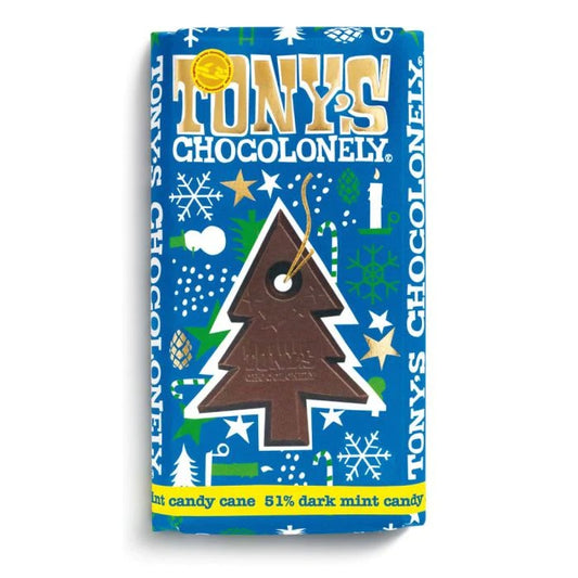 Tony's Chocolonely Dark Chocolate Mint Candy Cane 180g