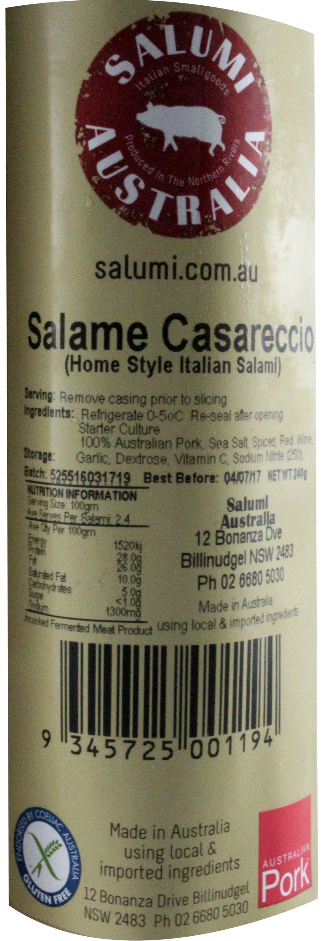 Deli Salame Casareccio | Harris Farm Online