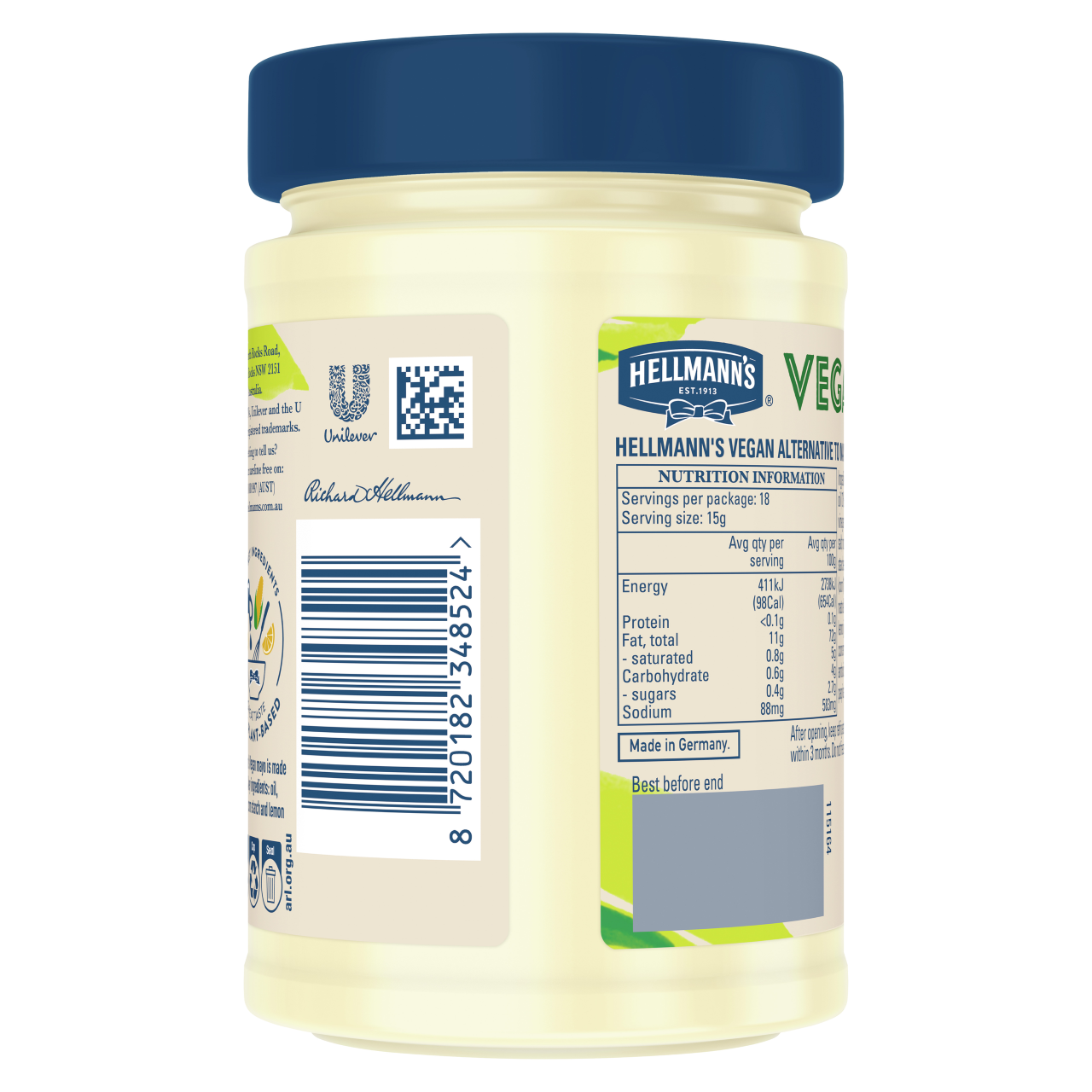 Hellmann's Vegan Mayonnaise Jar 270g